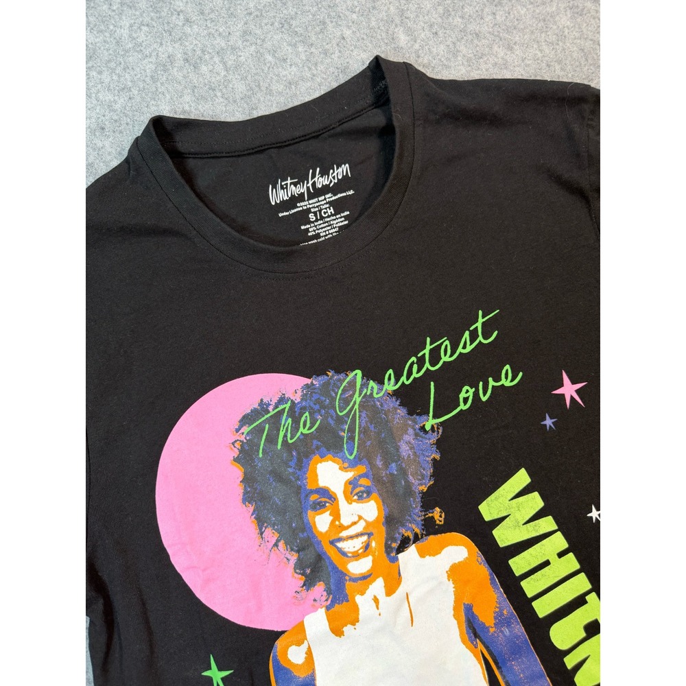 Whitney‎ Houston The Greatest Love Tour 1986 Graphic T-Shirt Black Small